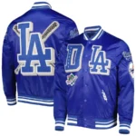 Dodgers Pro Standard Royal Mash Up Varsity Satin Jacket