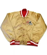 Forty Niners Gold Starter Bomber Satin Letterman Vintage Jacket