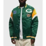 Green Bay Packers Heavyweight Green Satin Jackets