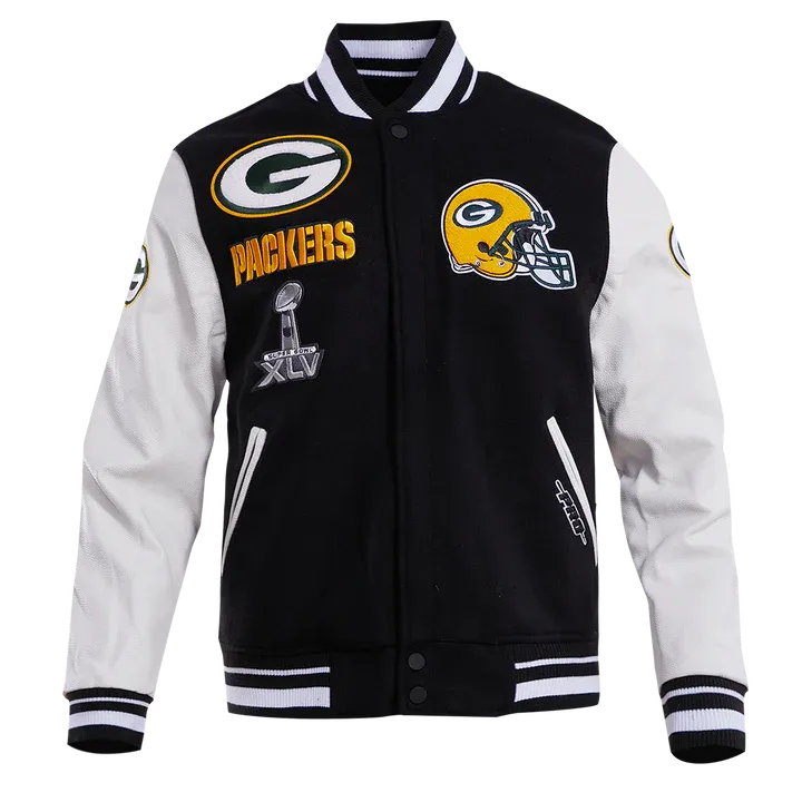 Green Bay Packers Mash Up Wool Varsity Jacket