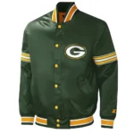 Green Bay Packers Midfield Varsity Satin Green Jacket