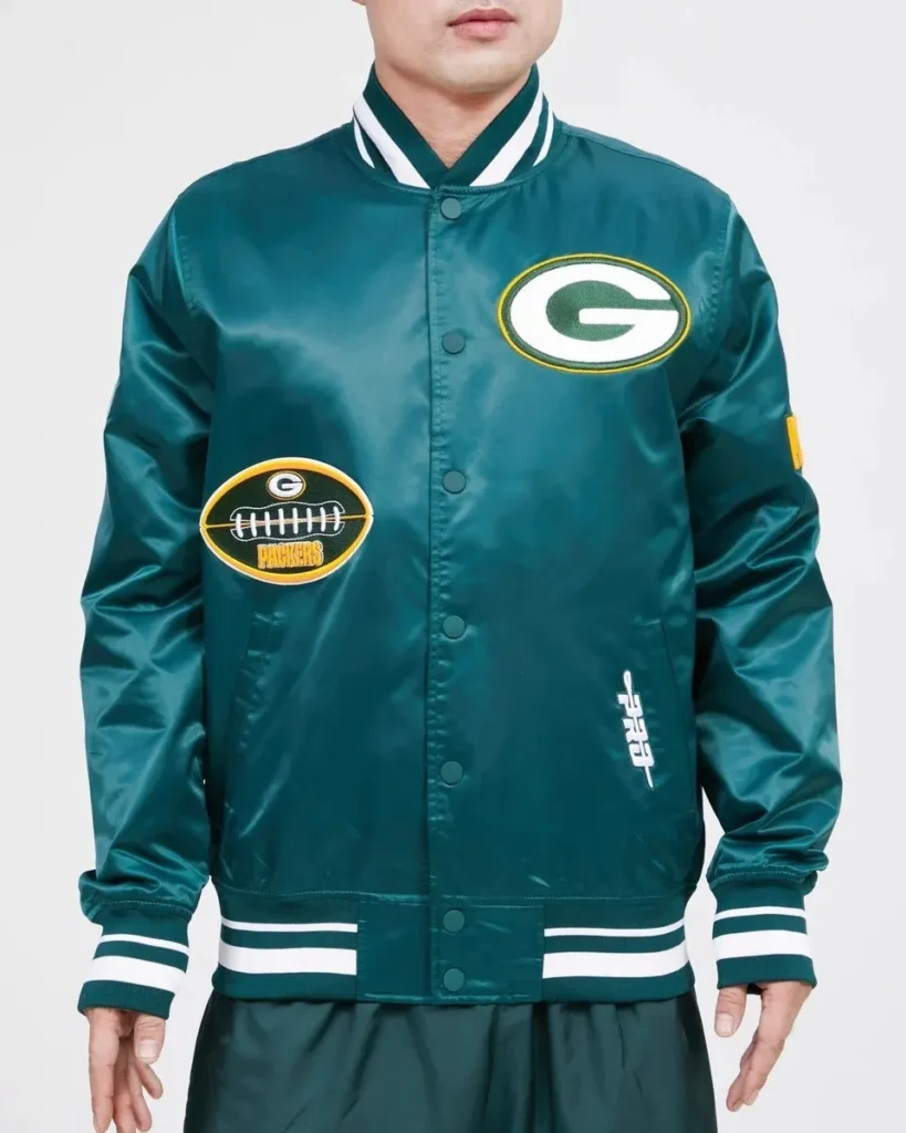 Green Bay Packers Old English Satin Jacket