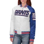 Hometown New York Giants White and Blue Full-Snap Satin Jackets