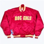 Houston 90s Rockets Red Satin Bomber Jacket