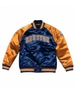 Houston Astros Blue And Orange Satin Varsity Jacket