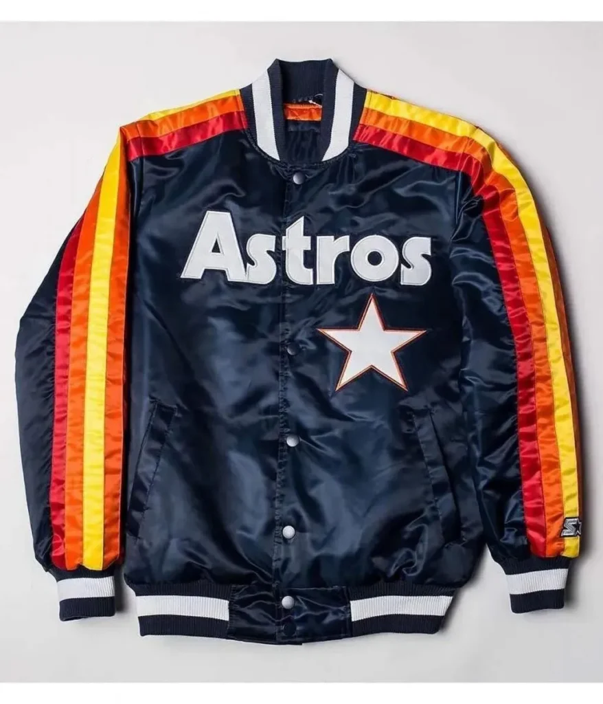 Houston Astros Bomber Blue Satin Jacket