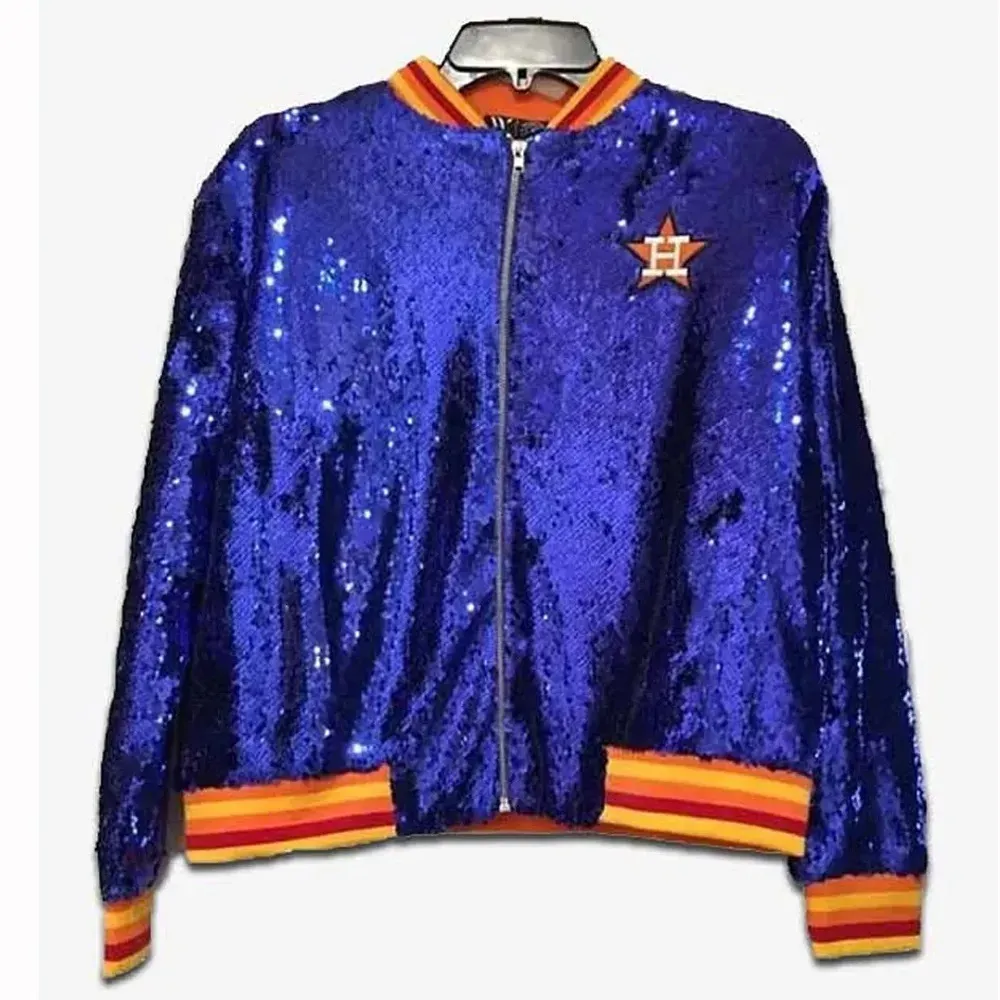 Houston Astros Sequin Blue Varsity Jacket