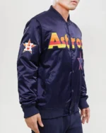 Houston Astros Wordmark Satin Varsity Jackets