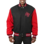 Houston Rockets Black and Red Varsity Wool Jacket