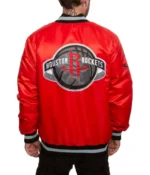 Houston Rockets Bomber Satin Red Jacket