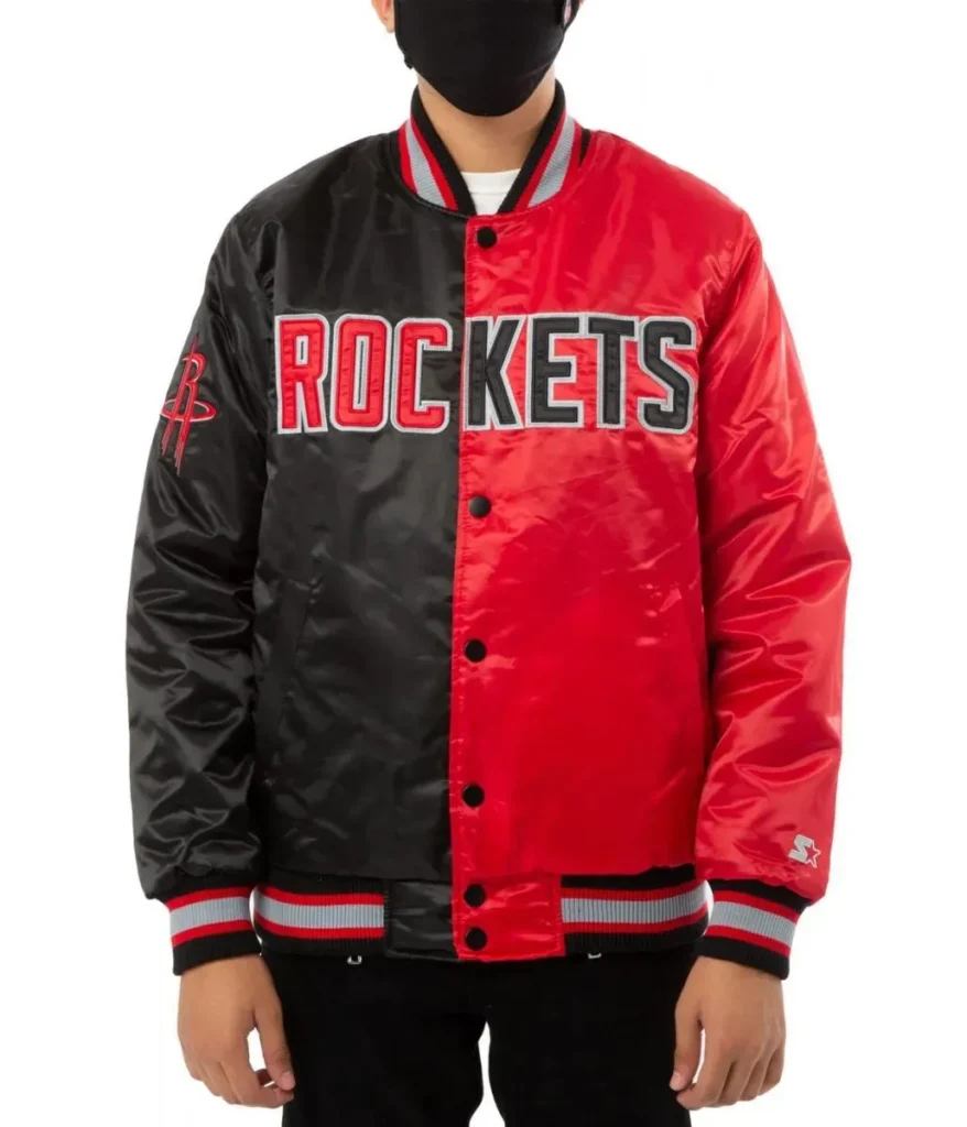 Houston Rockets Red and Black Bomber Jacket