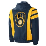 Impact Milwaukee Brewers Navy Half-Zip Hoodie Jacket