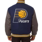 Indiana Pacers Navy Charcoal Varsity Wool Jackets