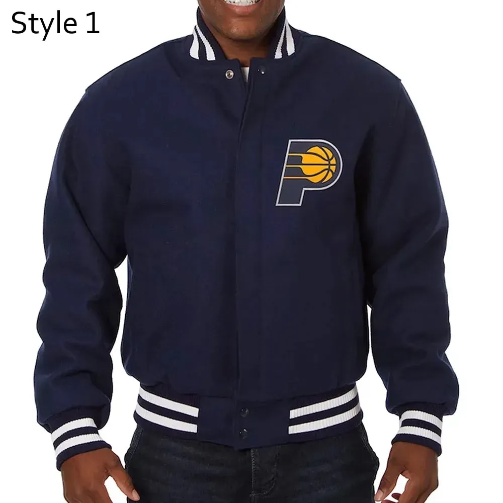 Indiana Pacers Navy Wool Varsity Jacket