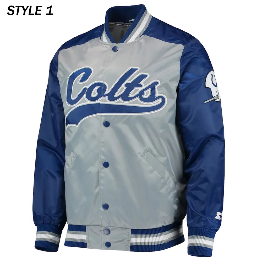 Indianapolis Colts The Tradition II Team Satin Jacket1