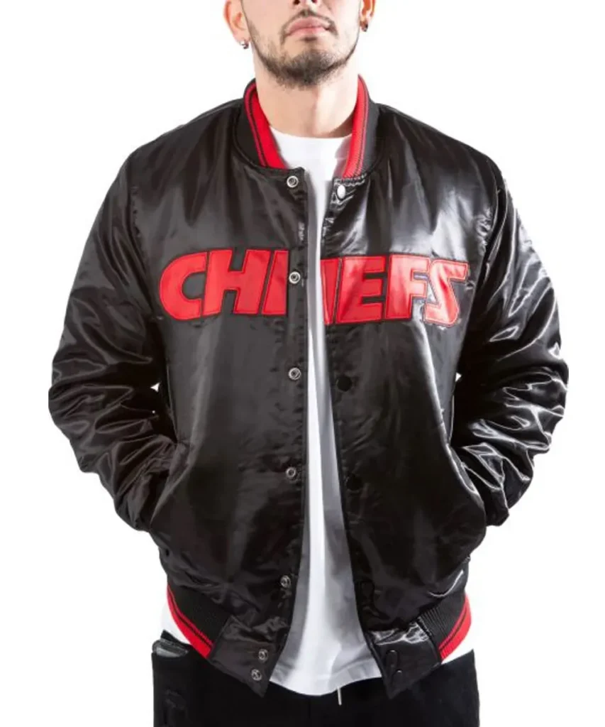 Kansas City Chiefs Black Satin Jacket