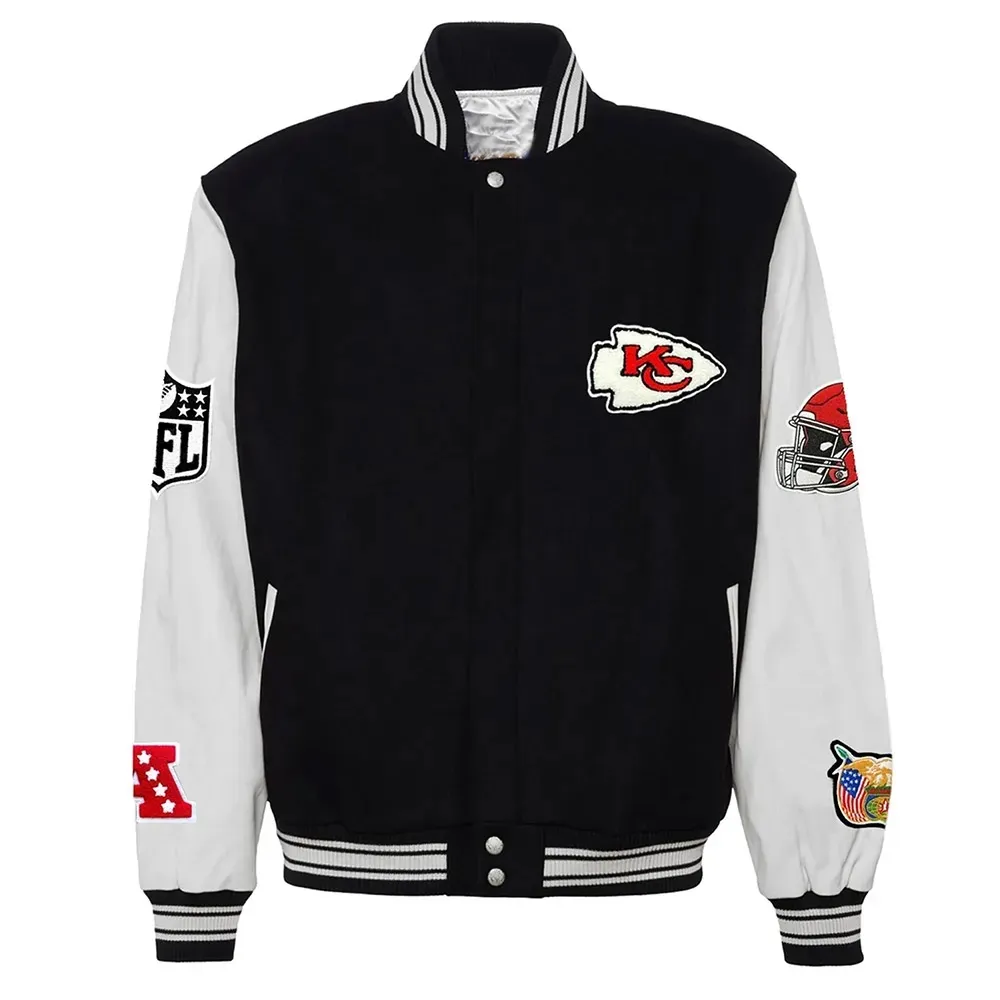 Kansas City Chiefs JH Varsity Black and White Jacket