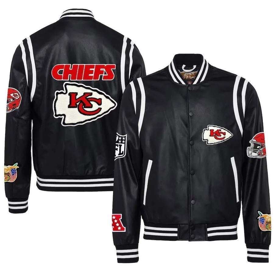 Kansas City Chiefs Jeff Hamilton Black Vegan Leather Jacket