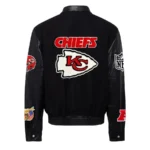 Kansas City Chiefs Jeff Hamilton Black Wool & Leather Jacket