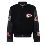 Kansas City Chiefs Jeff Hamilton Black Wool & Leather Varsity Jackets