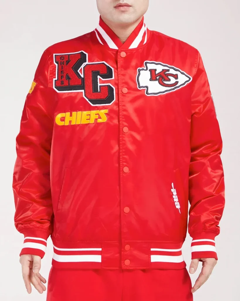 Kansas City Chiefs Mashup Rib Satin Jacket