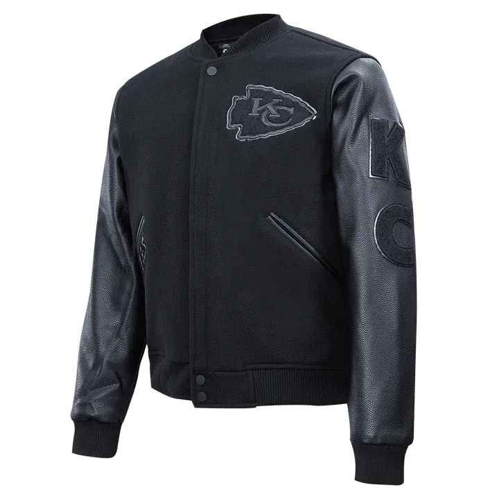 Kansas City Chiefs Triple Black Logo Varsity Jacket