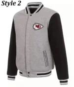 Kansas City Chiefs Two Tone Wool Leather Jacket