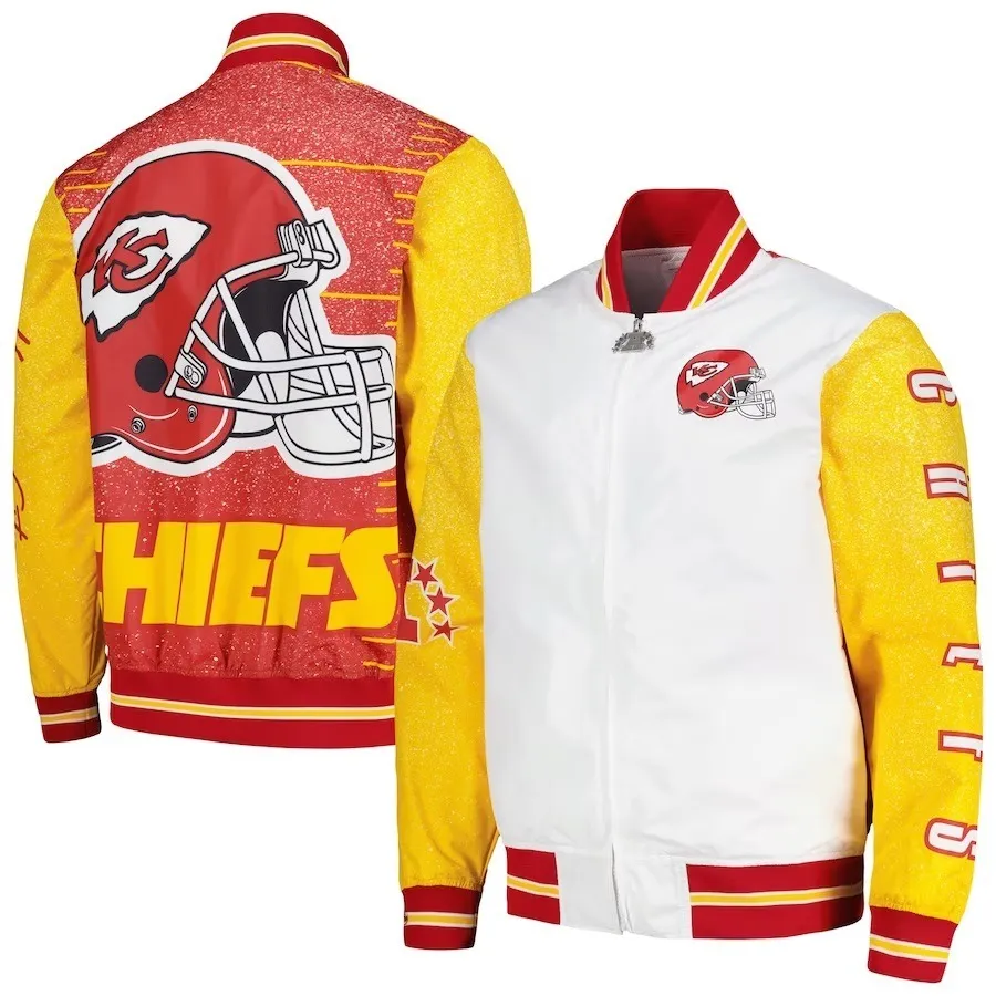 Kansas City Chiefs White Team Burst Warm-Up Jacket