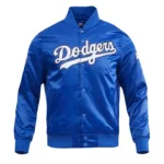 LA Dodgers Big Logo Blue Satin Jacket