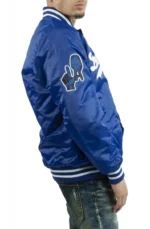 LA Dodgers National Blue Satin Varsity Jacket3