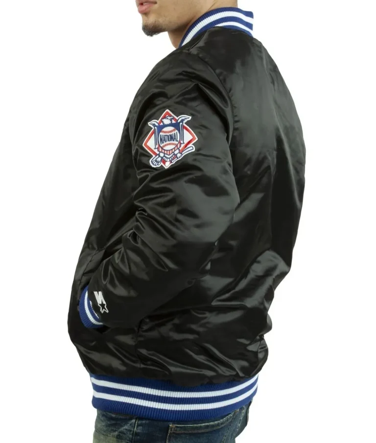 LA Dodgers National Blue Satin Varsity Jacket7