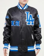 LA Dodgers Old English Satin Varsity Jacket