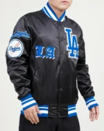 LA Dodgers Old English Satin Varsity Jackets