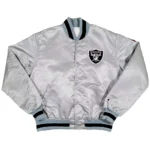 LA Raiders Ice Cube Bomber Black Full-Snap Satin Jacket