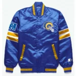 LA Rams Exclusive Blue Full-Snap Satin Jacket