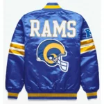 LA Rams Exclusive Blue Full-Snap Satin Jackets