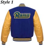 LA Rams Exclusive Blue Satin Varsity Jackets