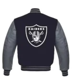 Las Vegas Raiders Grey And Black Letterman Jackets