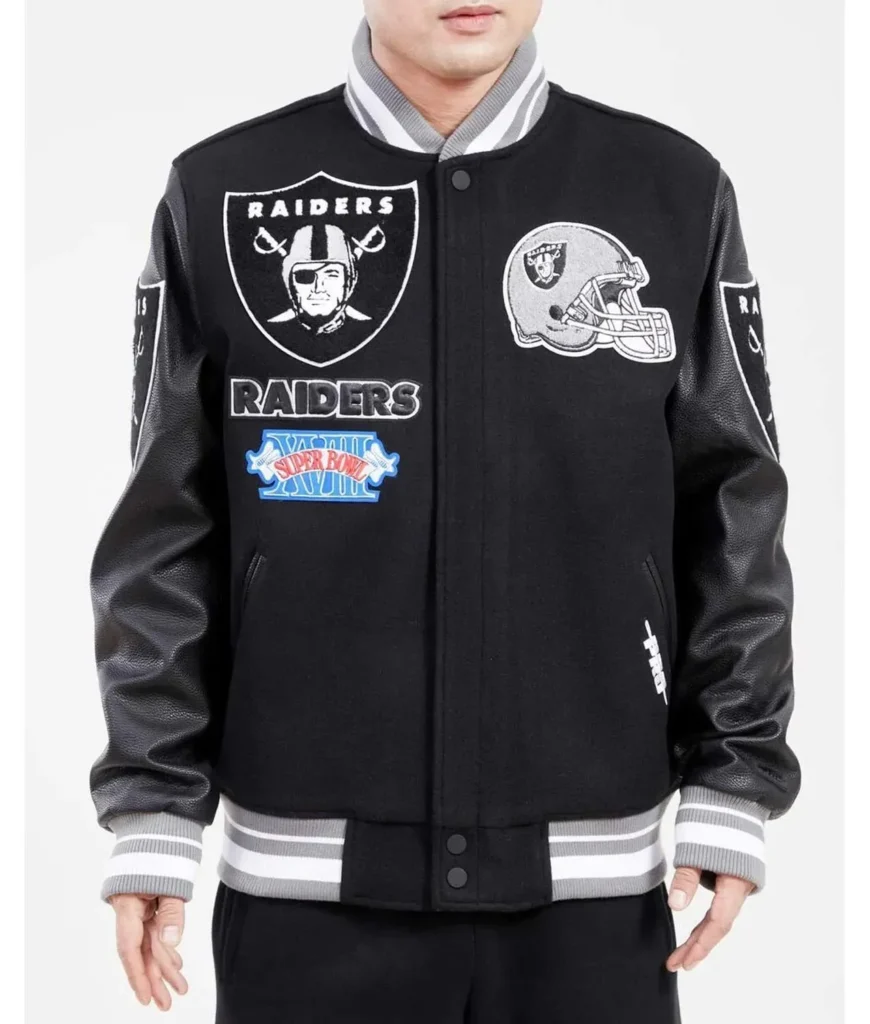 Las Vegas Raiders Mash Up Full-Snap Varsity Jacket