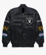 Las Vegas Raiders NFL Champions Black Satin Jacket