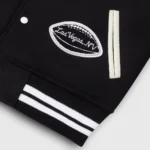 Las Vegas Raiders OVO Black Varsity Wool Leather Full-Snap Jacket