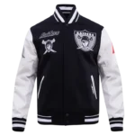 Las Vegas Raiders Retro Classic Rib Wool Varsity Jacket