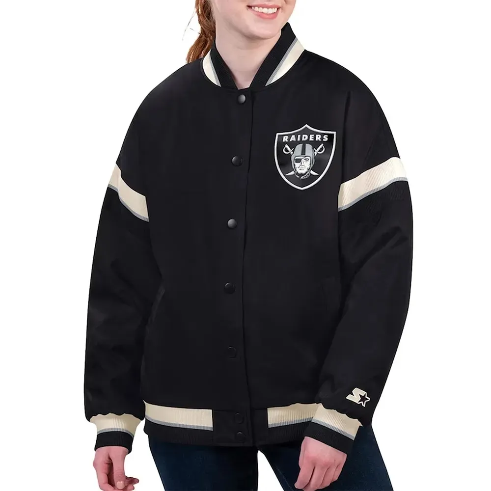 Las Vegas Raiders Tournament Full-Snap Varsity Jacket