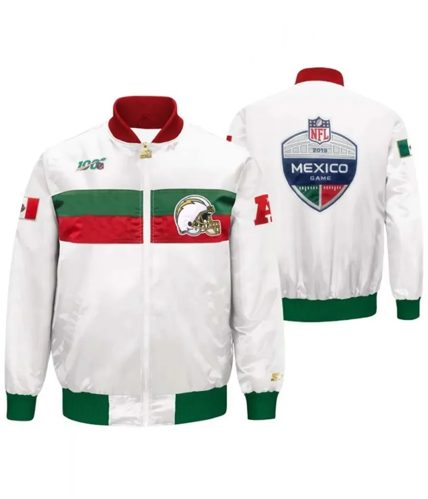 Los Angeles Chargers 2019 Mexico White Satin Jacket