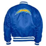 Los Angeles Chargers Blue Ma-1 Bomber Satin Jackets