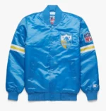 Los Angeles Chargers Blue Satin Varsity Jacket