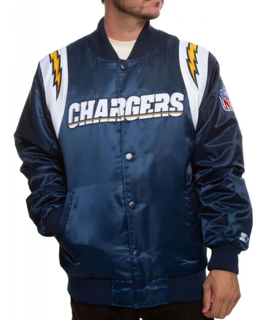 Los Angeles Chargers Bomber Satin Varsity Jacket