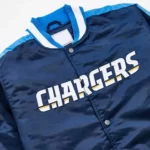 Los Angeles Chargers Striped Navy Blue Satin Jackets