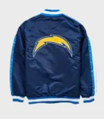 Los Angeles Chargers Striped Navy Satin Blue Jacket