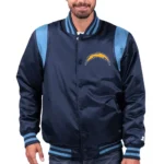 Los Angeles Chargers The Prime Blue Satin Varsity Jacket